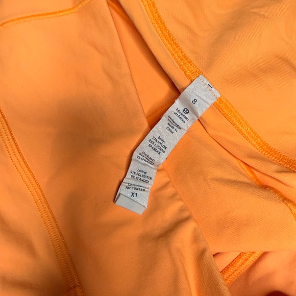 Lululemon Athletica Spinerette biker Shorts size 8 Creamsicle Pop 🧡🍑🧡🍑 - Picture 4 of 6